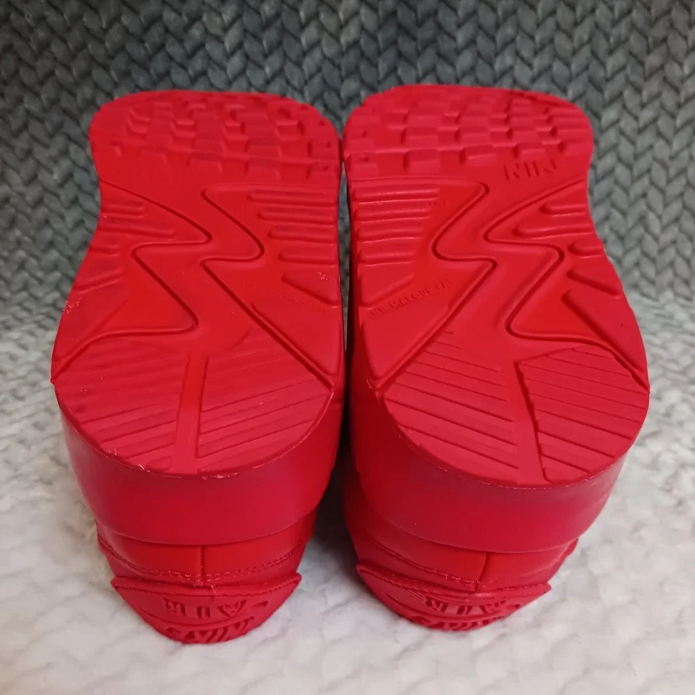 Nike Air Max 90 Leather GS University Red Sneakers Shoes Size 6Y Women's 7.5